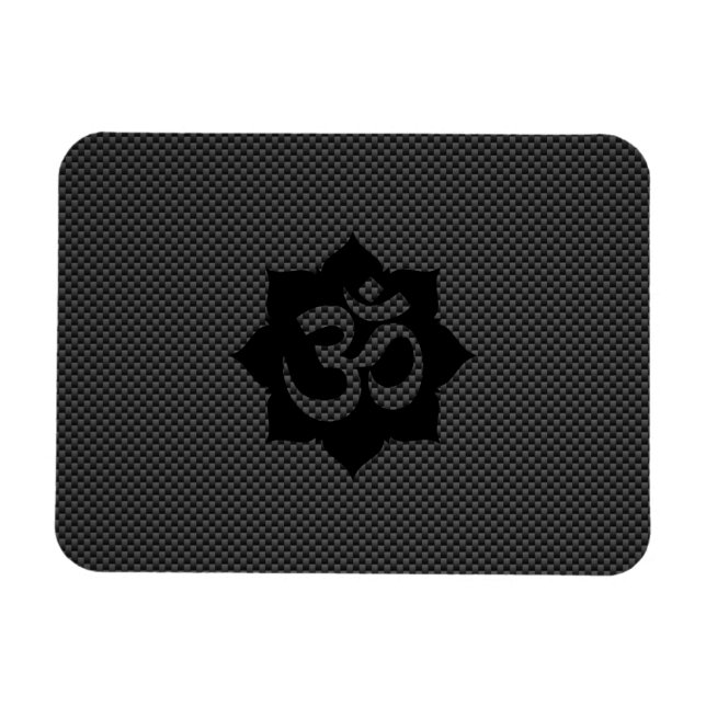 Imán Símbolo OM Lotus espiritualidad Yoga estilo carbon (Horizontal)