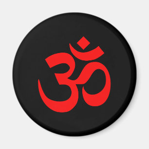 Imán Símbolo Om negro y rojo