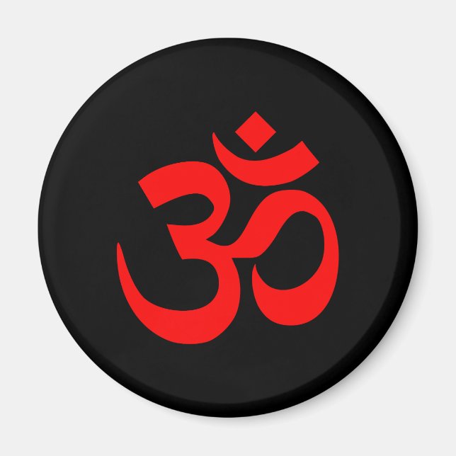 Imán Símbolo Om negro y rojo (Frente)