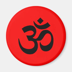 Imán Símbolo Om rojo y negro
