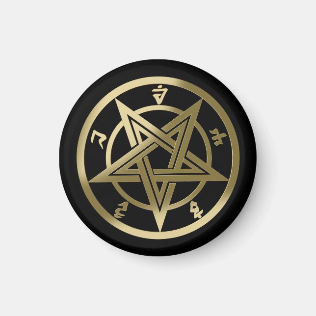 Imán Símbolo pentagrama clásico (Frente)