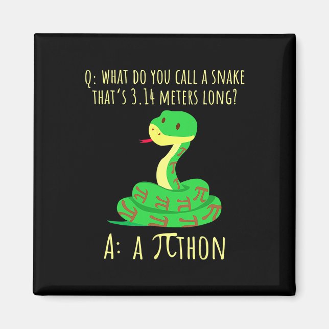 Imán Símbolo Pi de Python Pithon divertido profesor de  (Frente)