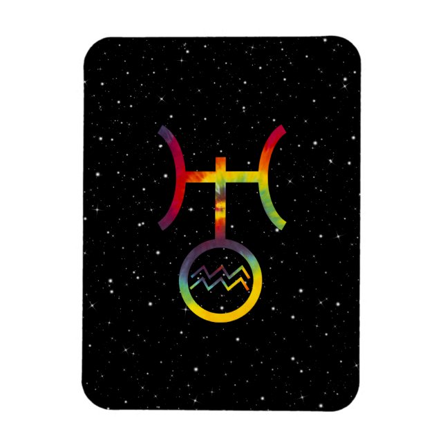 Imán Símbolo planetario Aquarius Uranus Starry Tie Dye (Vertical)