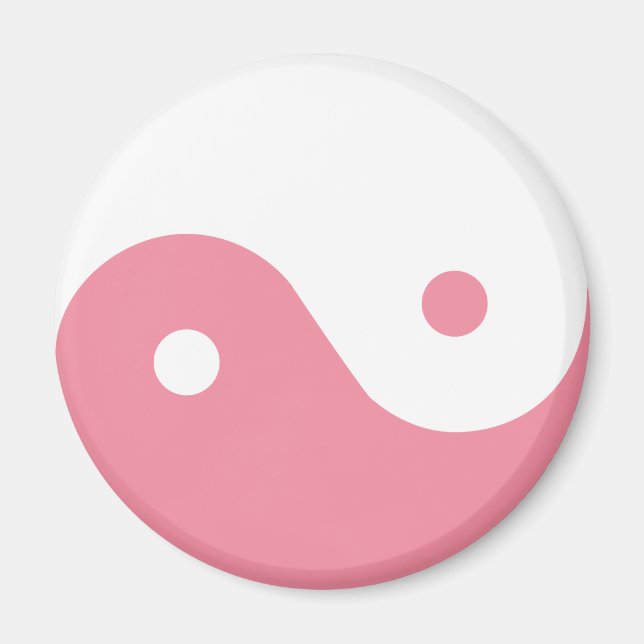 Imán Símbolo rosa Yin-Yang (Frente)