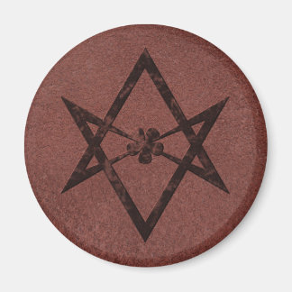 Imán Símbolo telemático unicursal hexagram sobre cuero 