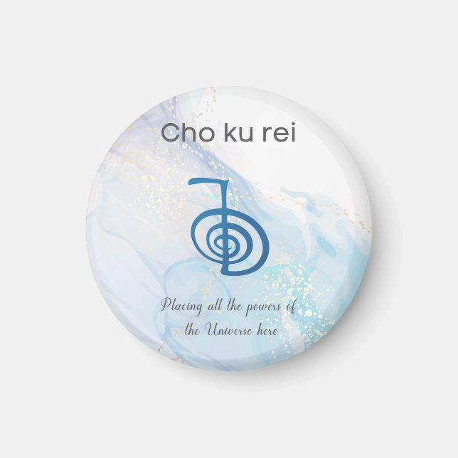 Imán Símbolo tradicional de Reiki Cho Ku Rei Blue (Frente)