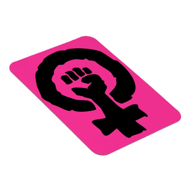 Imán Símbolo universal femenino mano solidaria Rosa cal (Lado Derecho)