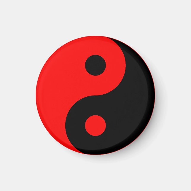 Imán Símbolo Yin Yang rojo (Frente)