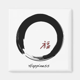 Imán Símbolo zen con carácter de felicidad