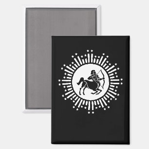 Imán Símbolo zodiacal de Sagitario con explosión de est