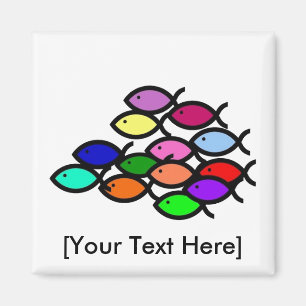 Imán Símbolos cristianos de los pescados - escuela del