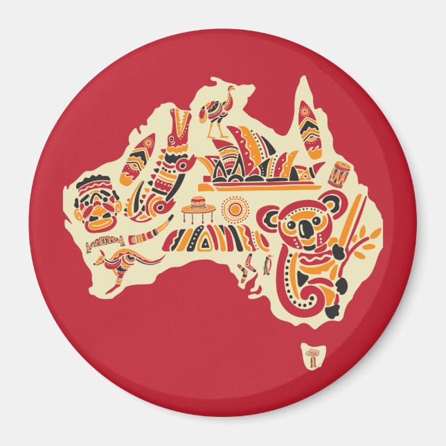 Imán Símbolos de Australia (Frente)