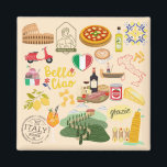 Imán Símbolos de Italia para los amantes de los viajes<br><div class="desc">Símbolos de Guay para los amantes de las vacaciones.</div>