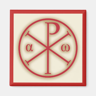 Imán Símbolos de Jesucristo: Chi-Rho, Alpha y Omega