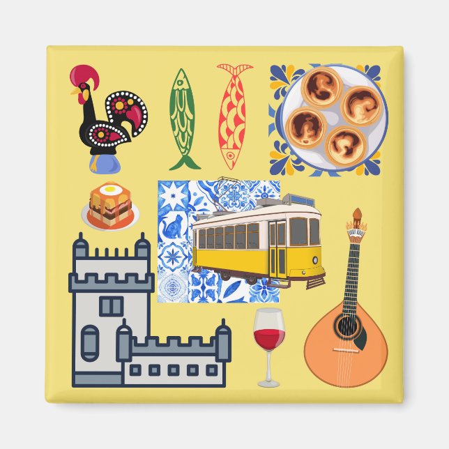 Imán Símbolos de la Ciudad de Lisboa (Frente)