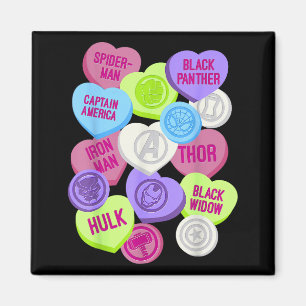Imán Símbolos de Marvel Avengers Corazones de Caramelo 