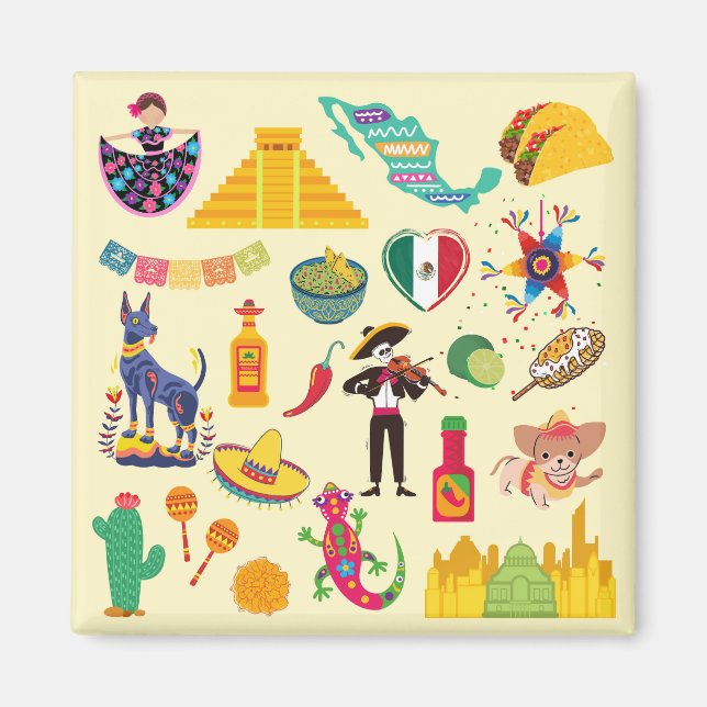 Imán Símbolos de México (Frente)