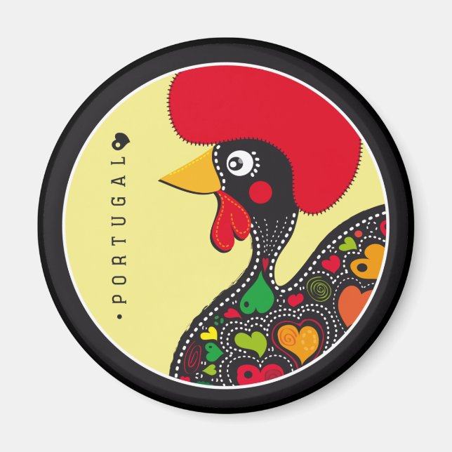 Imán Símbolos de Portugal - gallo (Frente)