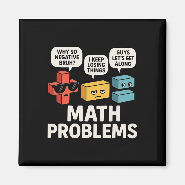 Imán Símbolos de problemas de matemáticas Profesor dive (Frente)