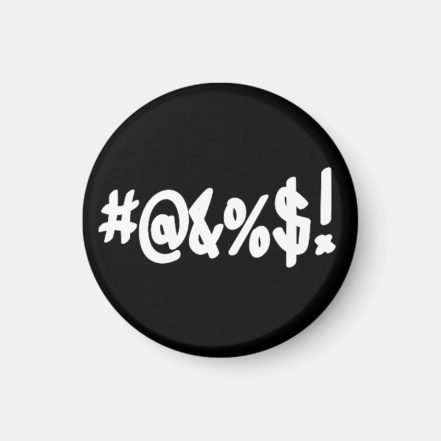 Imán Símbolos graciosos de maldición de palabrotas para (Frente)