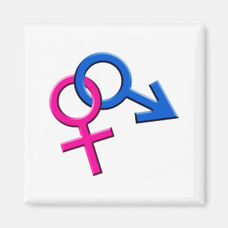 Imán Símbolos masculinos y femeninos conectados Magnet 