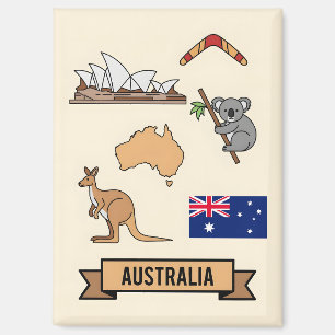 Imán Símbolos nacionales icónicos de Australia de viaje