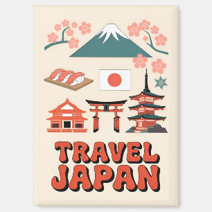 Imán Símbolos Nacionales Icónicos de Japón Viaje Retro