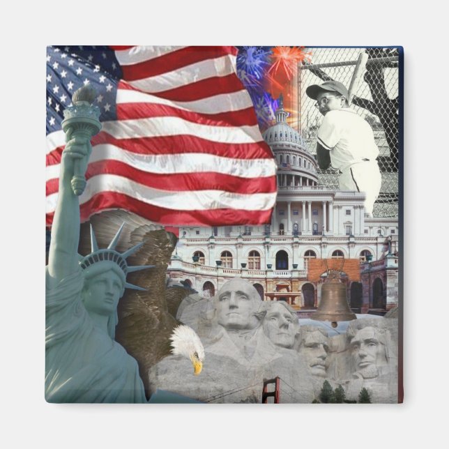 Imán Símbolos norteamericanos de Estados Unidos (Frente)