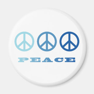 Imán Símbolos Peace 3 (Azul)