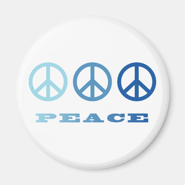 Imán Símbolos Peace 3 (Azul) (Frente)