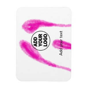 Imán Simple abstracto de acuarela rosa agregue el texto