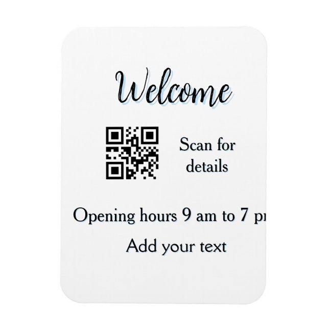 Imán Simple apertura de bienvenida código de barras QR  (Vertical)