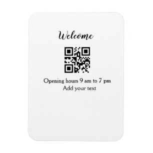 Imán Simple apertura de bienvenida código de barras QR