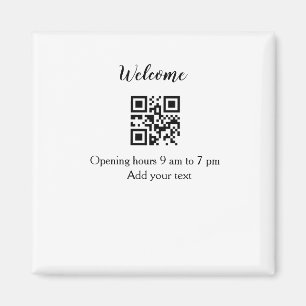 Imán Simple apertura de bienvenida código de barras QR