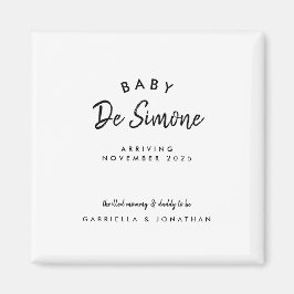 Imán Simple Black White Typogrpahy Pregnancy