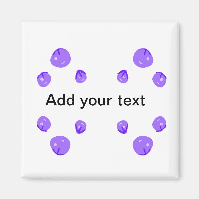 Imán Simple blue purple cherry add name text minimal th (Frente)