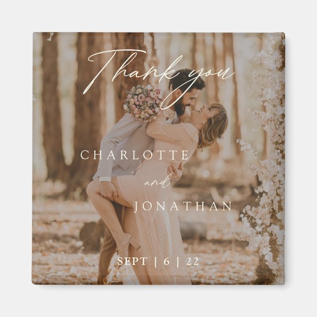 Imán Simple caligrafía moderna Fotos favoritas de matri (Frente)