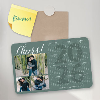 Imán Simple Cheers 2026 Calendario Año Nuevo 3 Foto