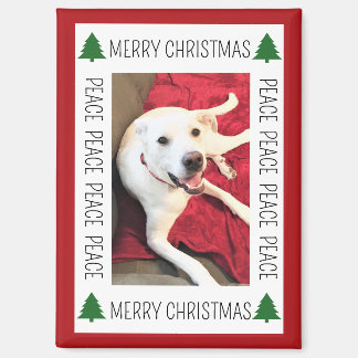 Imán Simple Christmas Photo Frame of Funny Smiling Dog