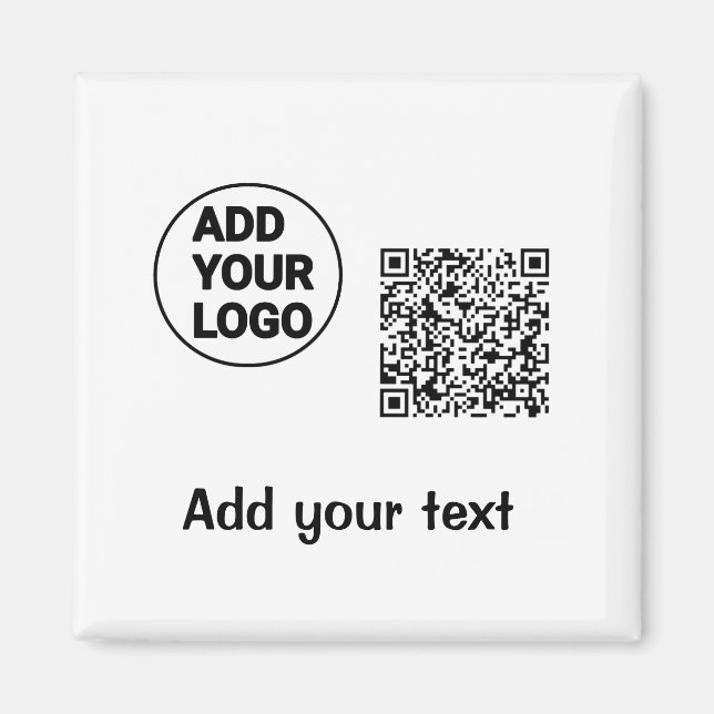 Imán Simple código qr minimal agregar logo escanear nom (Frente)