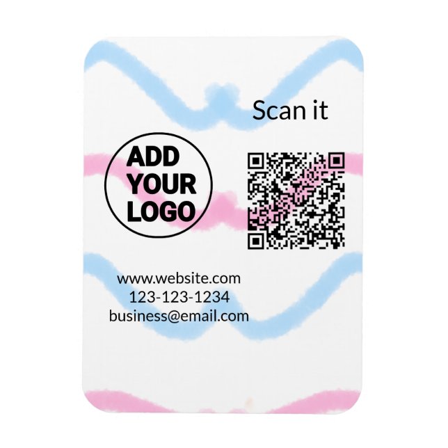 Imán Simple código qr minimalista agregar logo escanear (Vertical)