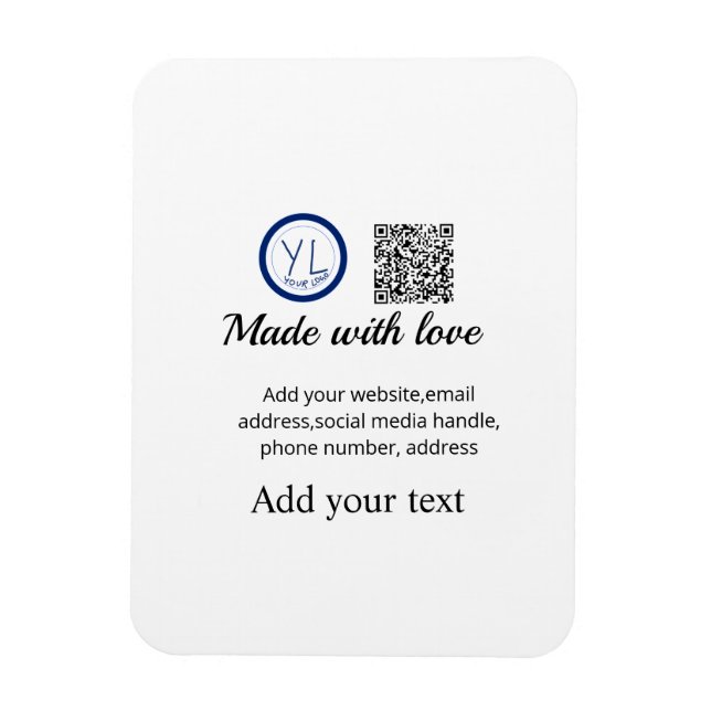 Imán Simple código qr minimalista agregar logo escanear (Vertical)