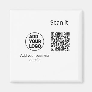 Imán Simple código qr minimalista agregar logo escanear