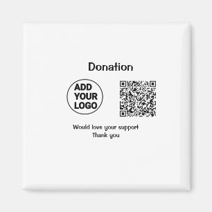 Imán Simple código qr minimalista agregar logotipo text