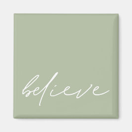 Imán Simple Creencia Motivacional Script Sage Green
