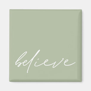 Imán Simple Creencia Motivacional Script Sage Green