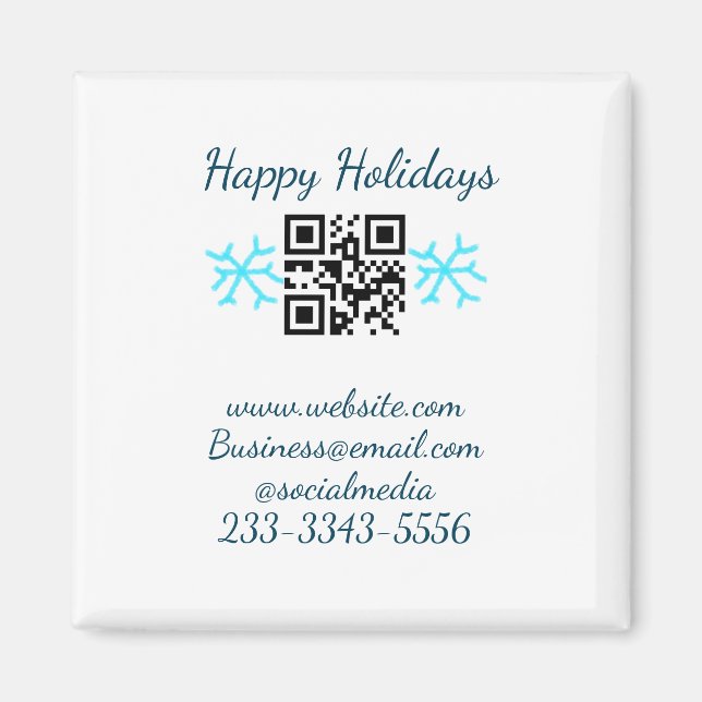 Imán simple custom QR code add your name text  Classic  (Frente)