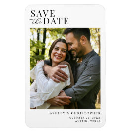 Imán Simple Elegant Photo Wedding Save the Date