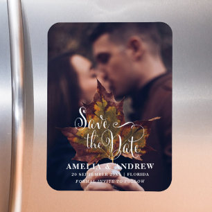 Imán Simple foto en blanco y negro Guardar la fecha