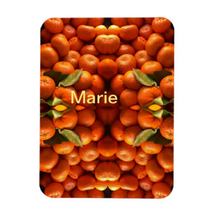 Imán Simple fruta naranja añadir nombre mínimo personal